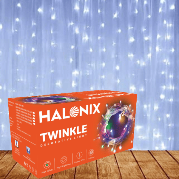 Halonix Twinkle 10M white 46 LED Decorative String Light | Diwali Light | Fairy Light | Festival Light | Curtain Light for Decoration | Perfect led Light for Diwali, Christmas, and Other Occasions