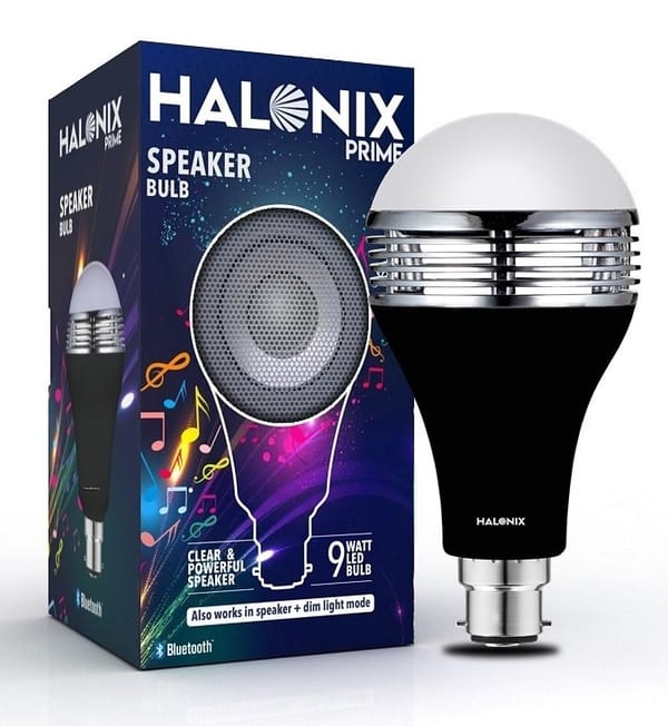 Halonix B22D 9-Watt LED Bluetooth Speaker Music Bulb (White and Yellow Light). No Cable-No Charging